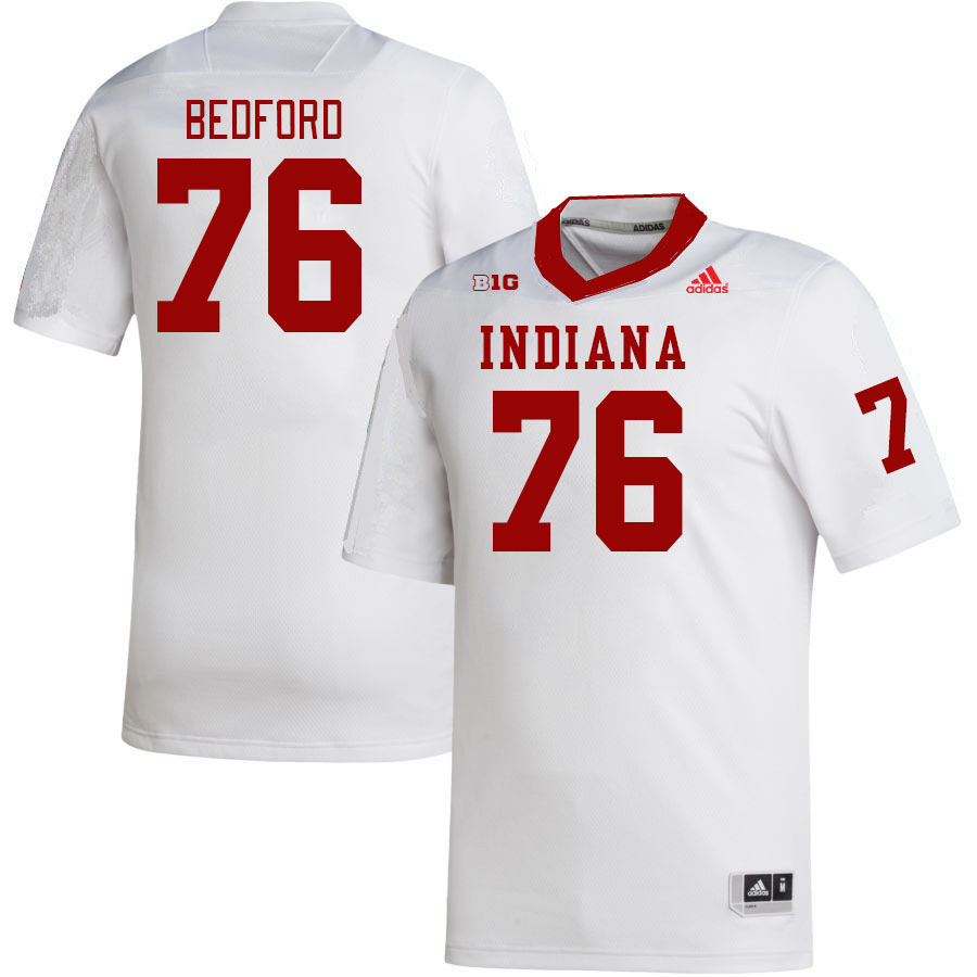 Men #76 Matthew Bedford Indiana Hoosiers College Football Jerseys Stitched-White